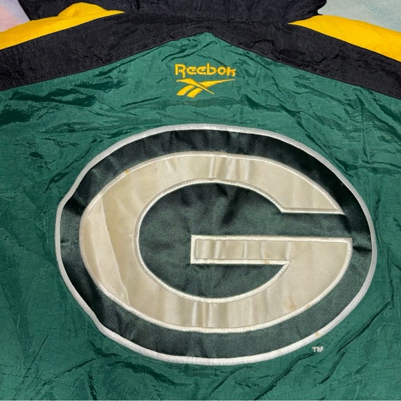 Vintage Green Bay Packers Jacket Mens XL Green NFL Football Reebok 90s - Picture 6 of 8